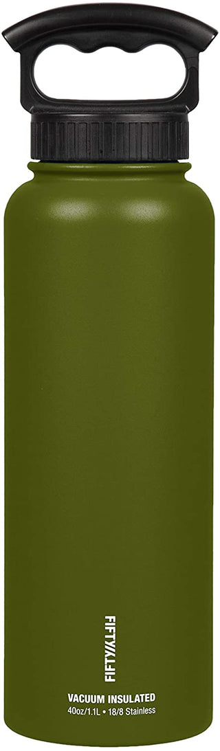 FIFTY/FIFTY 40oz Sport Double-Wall Vacuum-Insulated Bottle - Olive Green product image 3