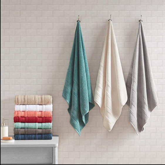 Home Outfitters Blue 100% Cotton Super Soft 6pcs Bath Towel Set , Absorbent, Bathroom Spa Towel, Casual