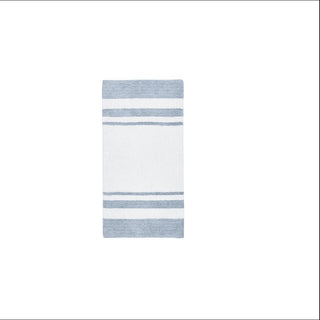Madison Park Blue 100% Cotton Reversible Bath Rug 27x45'', Absorbent Bathroom Floor Mat, Casual