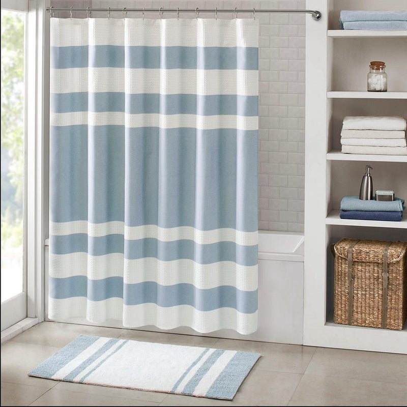 Home Outfitters Blue   Shower Curtain w/ 3M Treatment 72"W x 84"L, Shower Curtain for Bathrooms, Classic