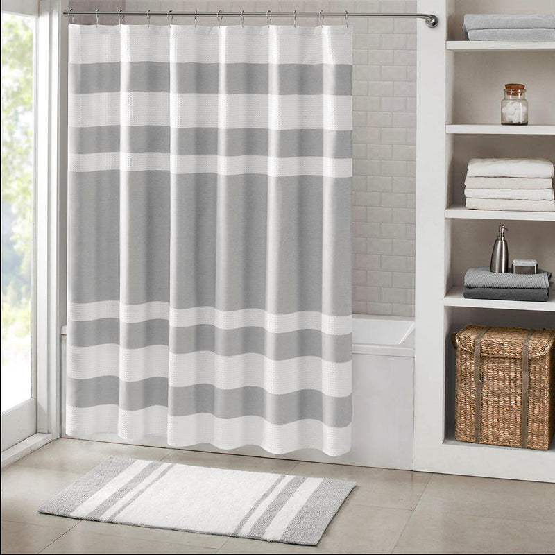 Home Outfitters Grey   Shower Curtain w/ 3M Treatment 54"W x 78"L, Shower Curtain for Bathrooms, Classic