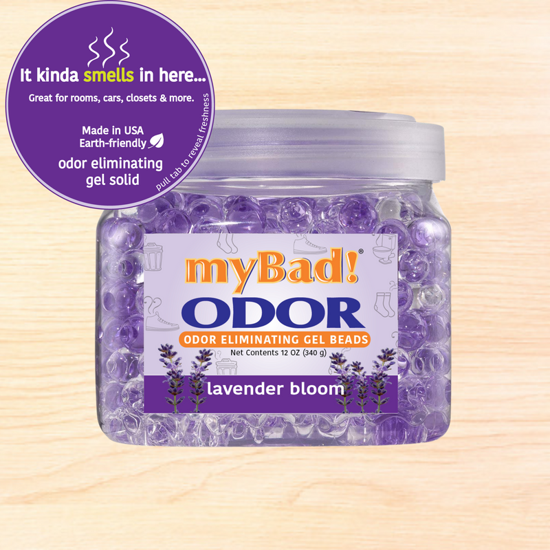 my Bad! Odor Eliminator Gel Beads 12 oz - Lavender Bloom, Air Freshener - Eliminates Odors in Bathroom, Pet Area, Closets