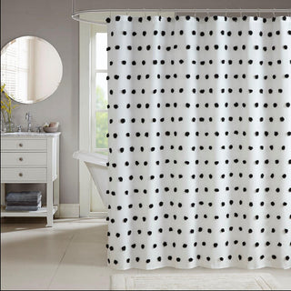 Madison Park Black Clip Shower Curtain 72"W x 72"L