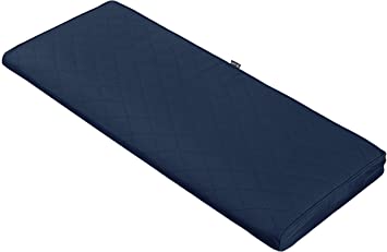 Classic Accessories Montlake Water-Resistant 54 x 18 x 3 Inch Rectangle Patio Quilted Lounge Cushion, Navy