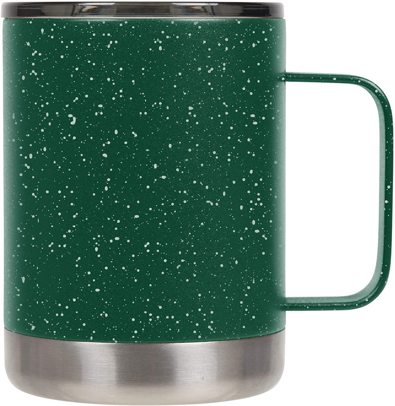 FIFTY/FIFTY 12oz - Forest Green/White Speckled Camp Mug with Slide Lid