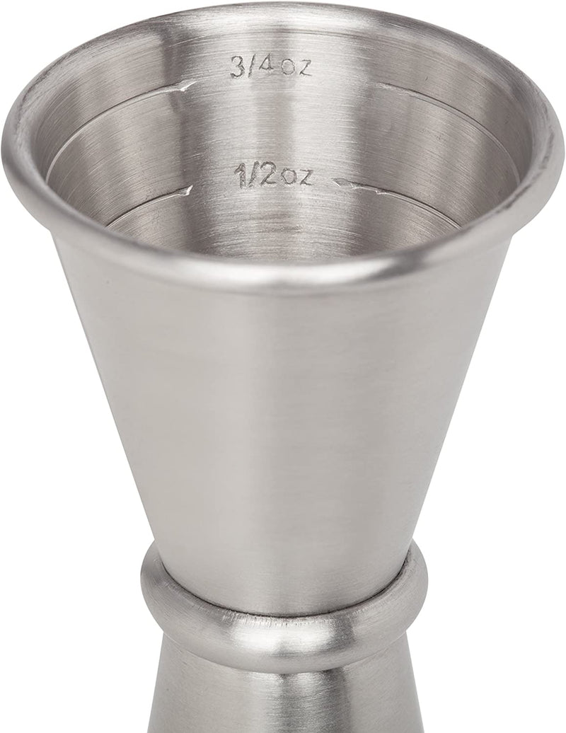 HIC Japanese-Style Double Cocktail Jigger, Stainless Steel, 0.5-Ounce to 2-Ounce