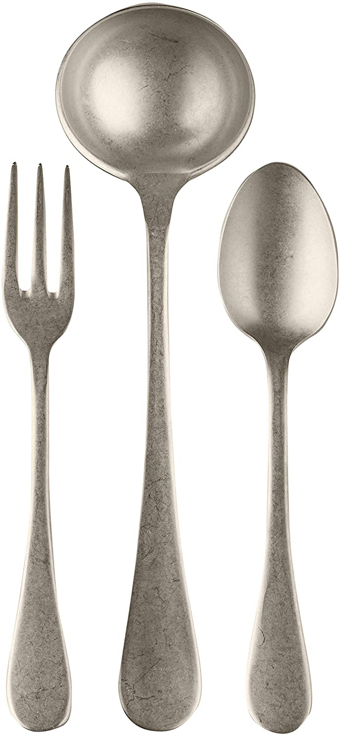 3 Pcs Serving Set (Fork Spoon and Ladle) VINTAGE CHAMPAGNE