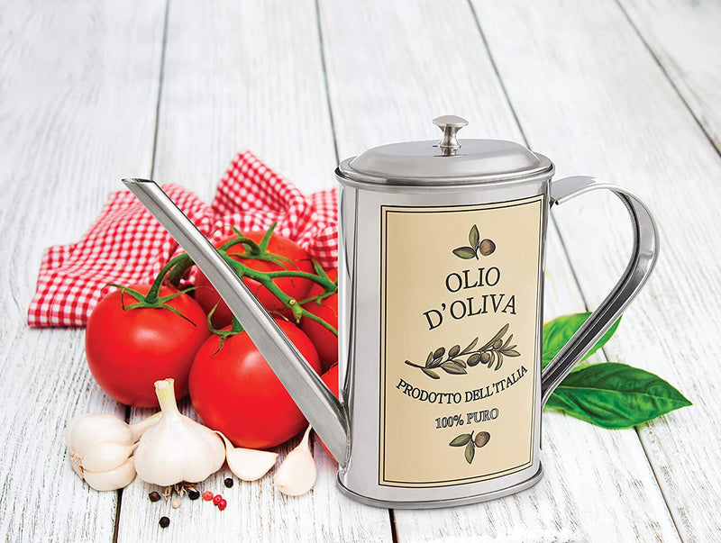 Fantes Olive Oil Can, 18/8 Stainless Steel, 500-Milliliter Capacity, The Italian Market Original Since 1906