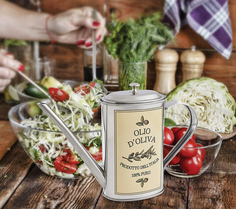 Fantes Olive Oil Can, 18/8 Stainless Steel, 500-Milliliter Capacity, The Italian Market Original Since 1906