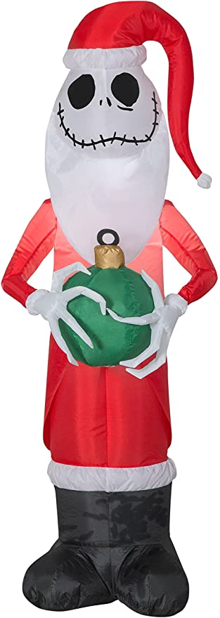 Gemmy Airblown-Jack Skellington as Santa Outdoor Inflatable, Multi