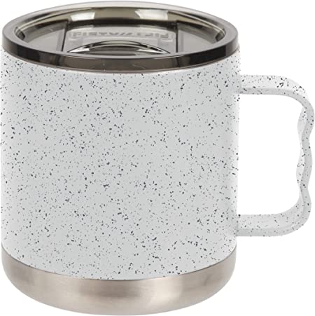 FIFTY/FIFTY 15oz - White/Slate Speckled Camp Mug with Slide Lid