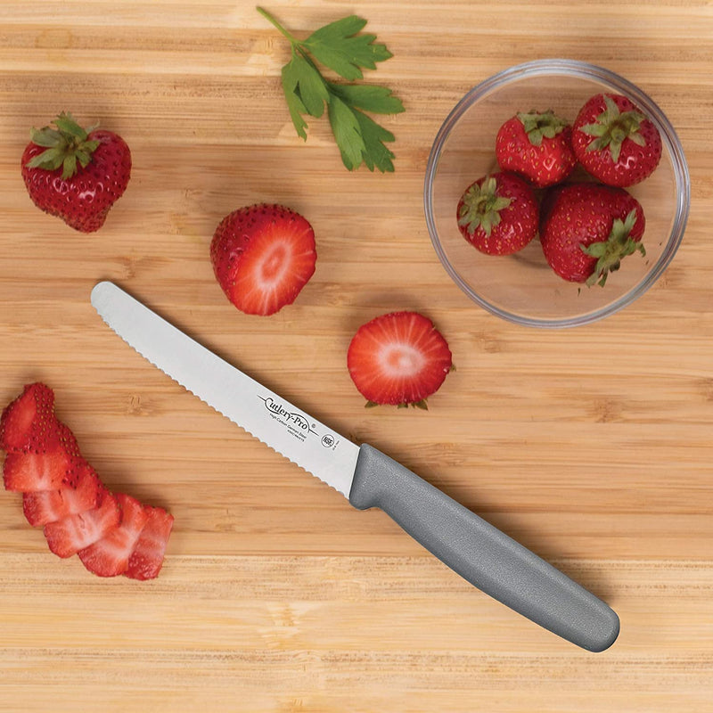Cutlery-Pro Serrated Utility Knife, 4-Inch Blade, German Carbon Steel