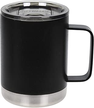 FIFTY/FIFTY 12oz Insulated Camp Mug with Slide Lid - Matte Black Camp Mug with Slide Lid