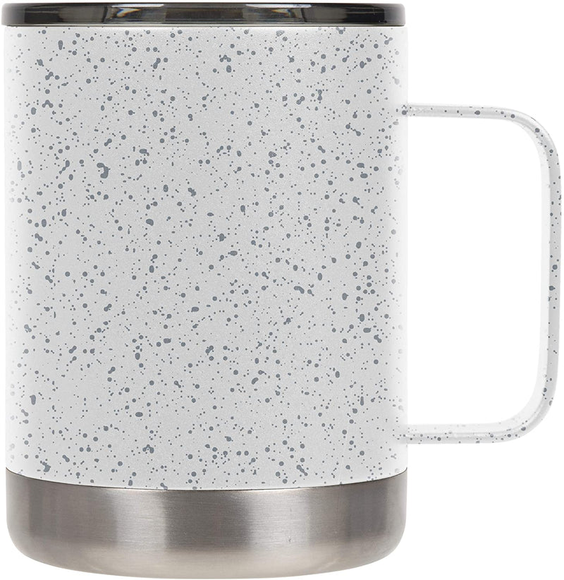 FIFTY/FIFTY  12oz - White/Slate Speckled Camp Mug with Slide Lid