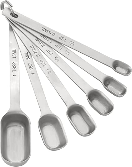 Mrs. Anderson’s Baking Spice Measuring Spoons, 6-Piece Set, Heavyweight 18/8 Stainless Steel
