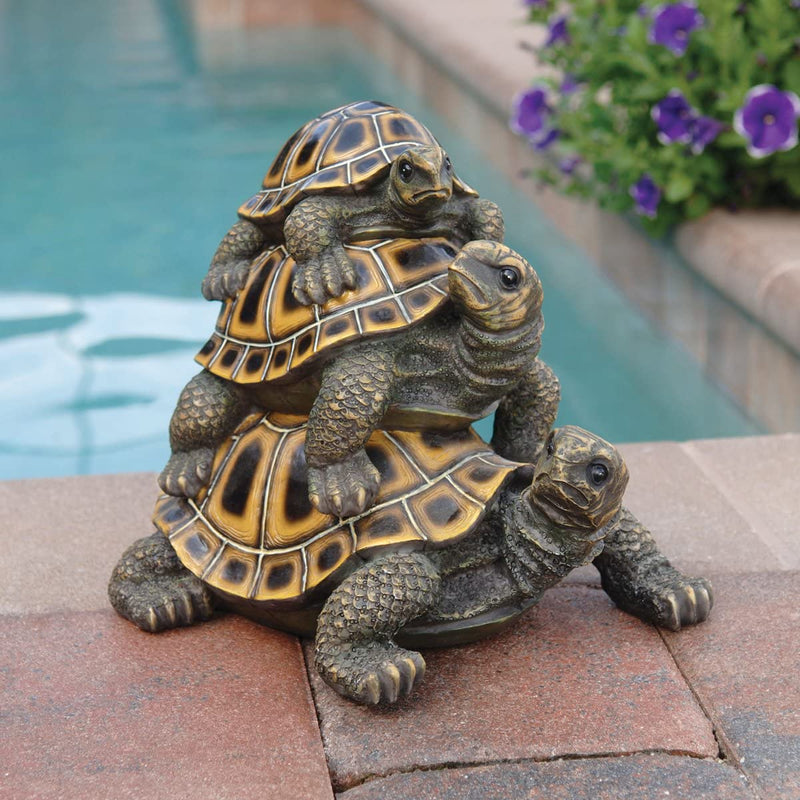 Threes A Crowd Stacked Turtles Garden Statue