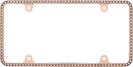 Cruiser Accessories 18000 Diamondesque License Plate Frame, Rose Gold/Clear