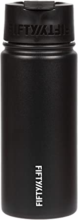 FIFTY/FIFTY Café Water Bottle - 12oz - Matte Black Bottle-Flip Cap