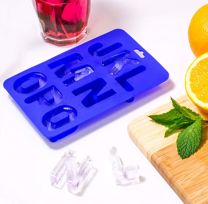Harold Import Co. Eat Your Words Ice Cube Tray Baking Mold, Non-Stick Silicone, FDA Approved, Makes 26 Letters, Set of 3