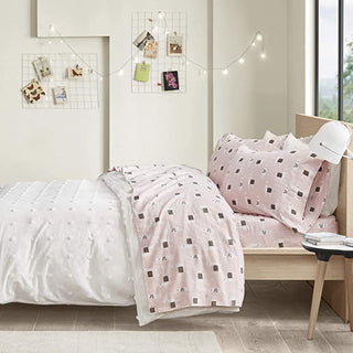 Intelligent Design Cozy Soft Cotton Novelty Print Flannel Sheet Set | Twin | Pink Llamas