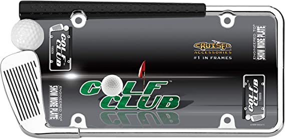 ROCK TAMERS Cruiser Accessories 19509 Golf Club License Plate Frame - Chrome/Painted, Standard