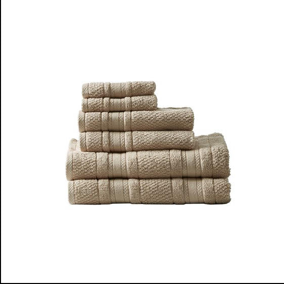Home Outfitters Wheat 100% Cotton Super Soft 6pcs Bath Towel Set , Absorbent, Bathroom Spa Towel, Casual