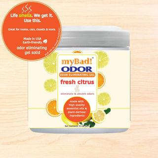 my Bad! Odor Eliminator Gel 15 oz - Fresh Citrus, Air Freshener - Eliminates Odors in Bathroom, Pet Area, Closets