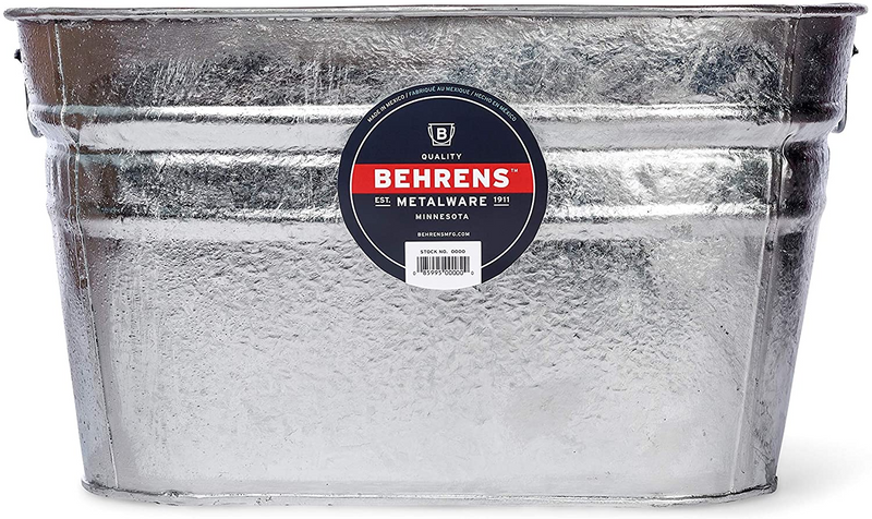 Behrens 62 Hot Dipped Galvanized Steel Tub, 15 Gal, Silver