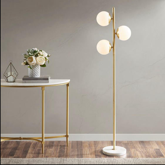 Home Outfitters White/Gold Floor Lamp , Great for Bedroom, Living Room, Transitional