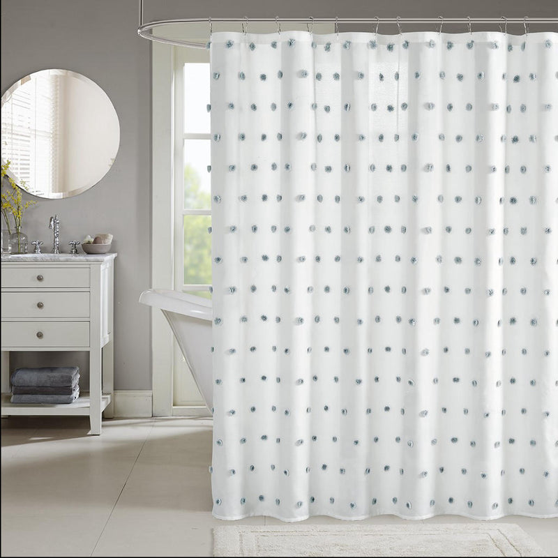 Home Outfitters Dusty Blue  Clip Shower Curtain 72x72", Shower Curtain for Bathrooms, Casual