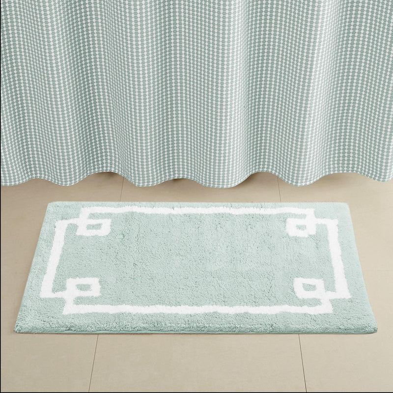 Home Outfitters Seafoam 100% Cotton Tufted Rug 20x30", Absorbent Bathroom Floor Mat, Luxury
