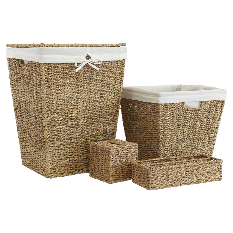 Home Outfitters S/4 Kasbah Hamper And Bath, Natural