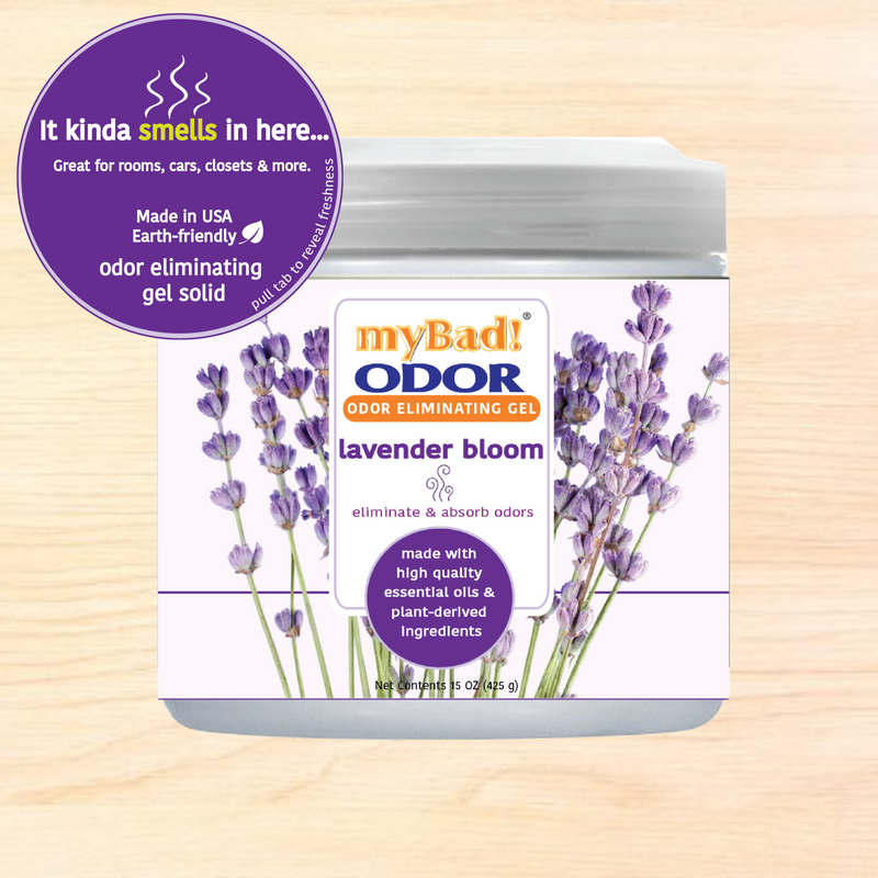 my Bad! Odor Eliminator Gel 15 oz - Lavender Bloom (6 PACK) Air Freshener - Eliminates Odors in Bathroom, Pet Area, Closets