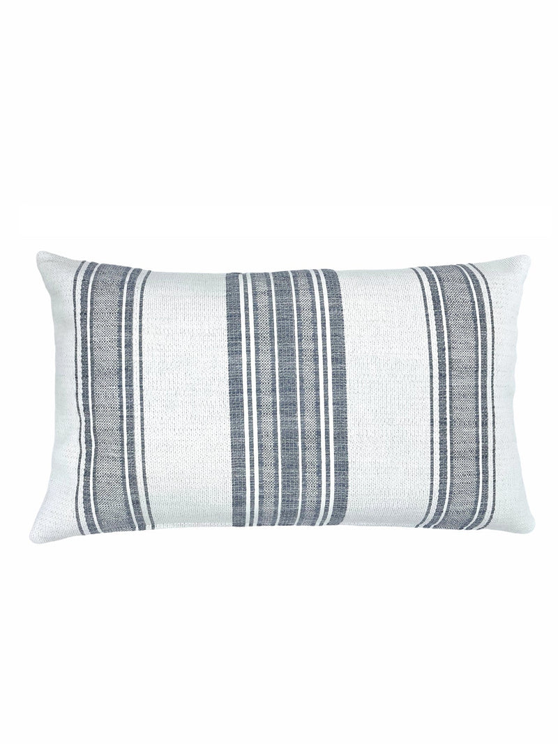 Beach Club Stripe 24x24 White Outdoor Pillow