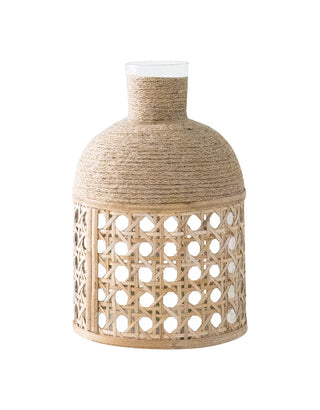 Jute Rope + Cane Wicker Vase
