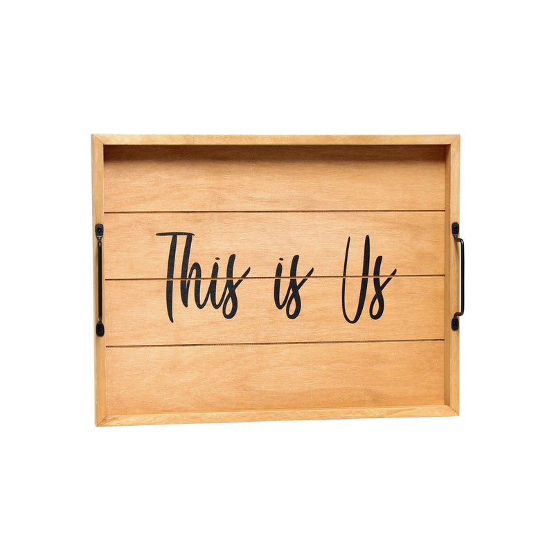 Elegant Designs Decorative Wood Serving Tray w/ Handles, 15.50" x 12", "This is Us"