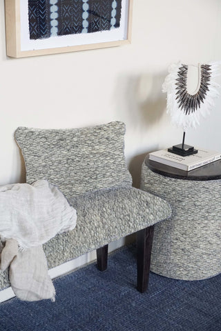 Handwoven Clean Grey Pillow 14X20