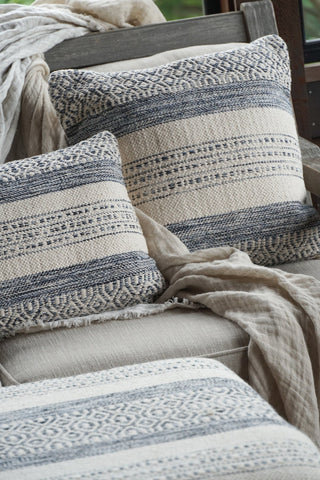 Handwoven Indigo Striped Pillow 20X20