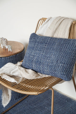 Handwoven Luxe Indigo Pillow 14X20