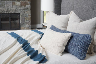 Handwoven Luxe Indigo Pillow 14X40