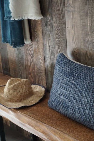 Handwoven Luxe Indigo Pillow 20X20