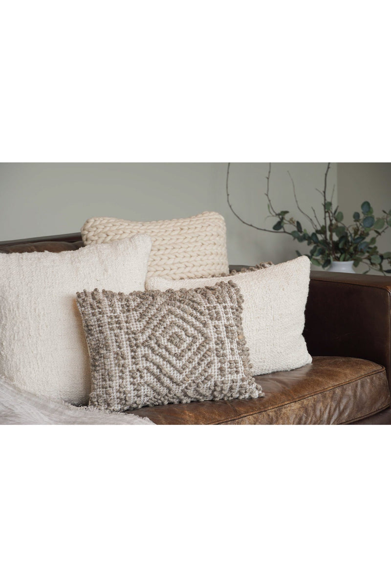 Handwoven Mocha Pattern Pillow 14X20