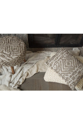 Handwoven Mocha Pattern Pillow 14X20