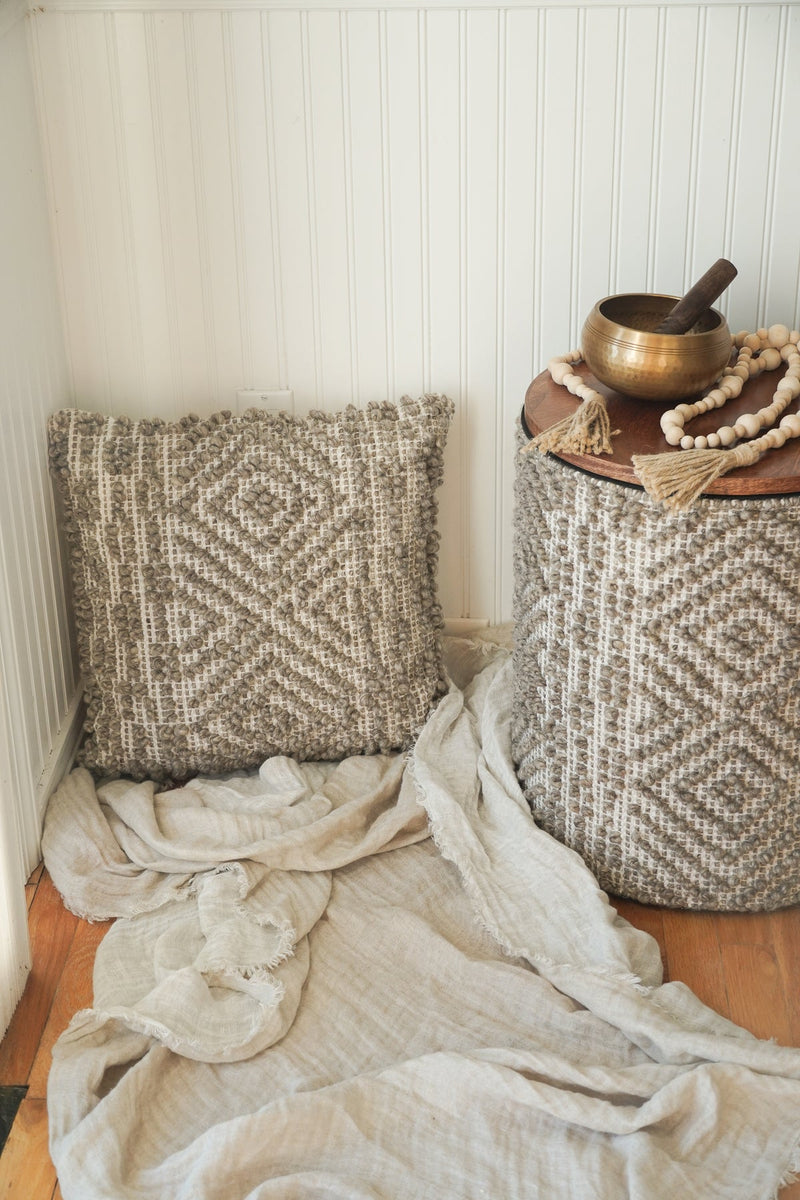 Handwoven Mocha Pattern Pillow 20X20
