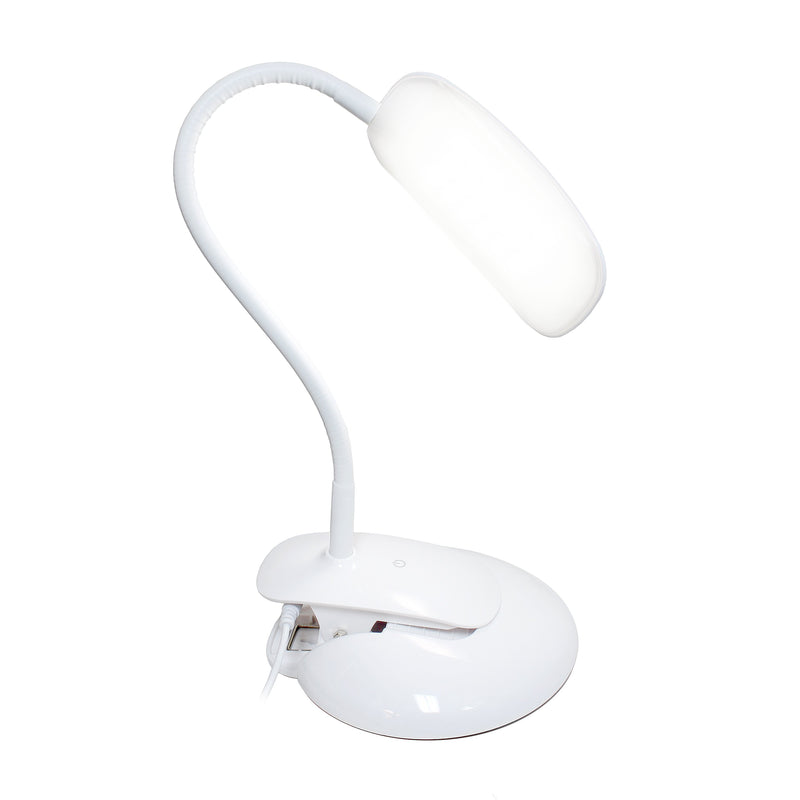 Simple Designs Flexi LED Rounded Clip Light, White