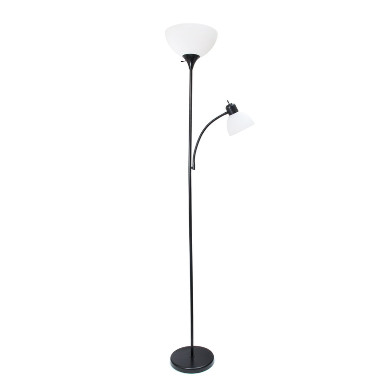 Simple Designs  Floor Lamp with Reading Light, Black