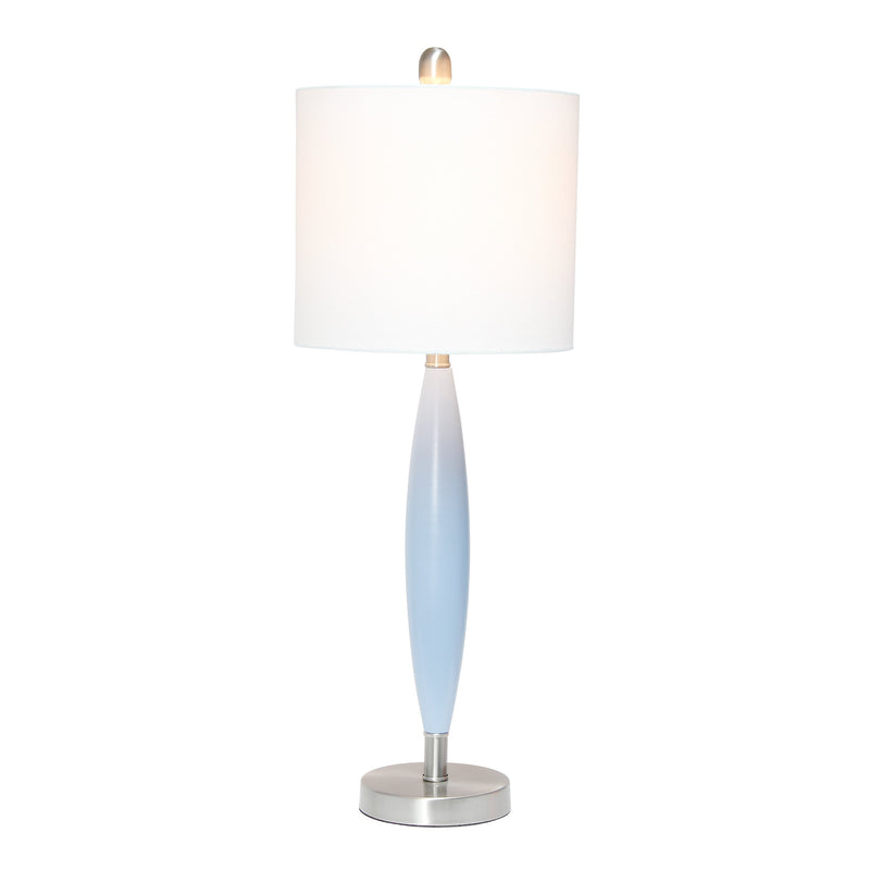 Lalia Home Stylus Table Lamp with White Fabric Shade, Blue
