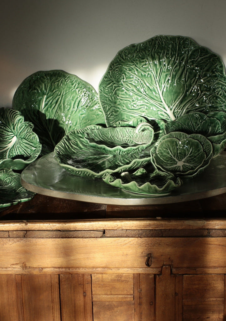 Bordallo Pinheiro Cabbage Fruit Platter 14" Green