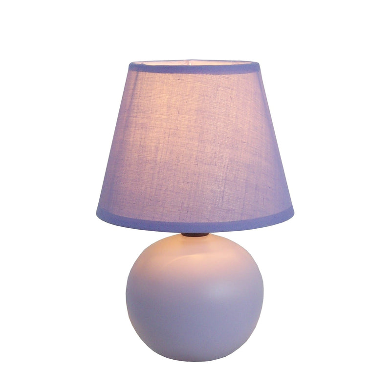 Simple Designs Mini Ceramic Globe Table Lamp, Purple