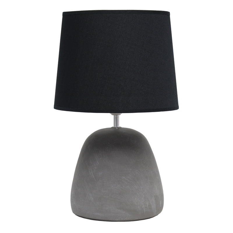 Simple Designs Round Concrete Table Lamp, Black